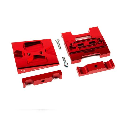 PIASTRA MOTORE COMPLETA (2PZ)DIAM. 28mm ALLUM. ANODIZZATO